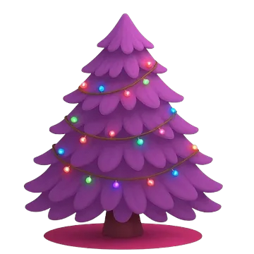 Purple Christmas tree with lights